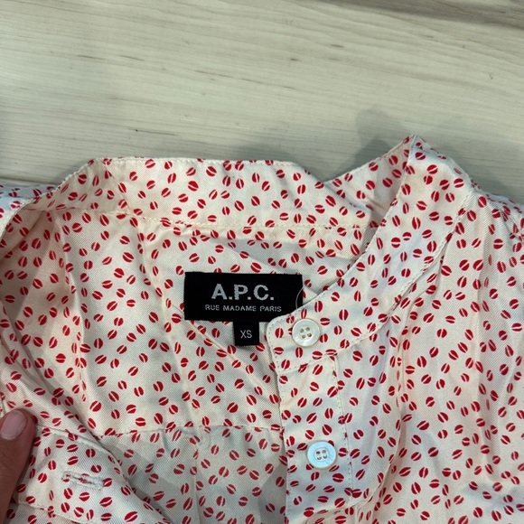 A.P.C. Pink and White Polka Dot Blouse - Picture 2 of 7